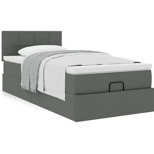 VidaXL Otomanski okvir kreveta s madraca tamnosivi 90x190cm tkanine Slike
