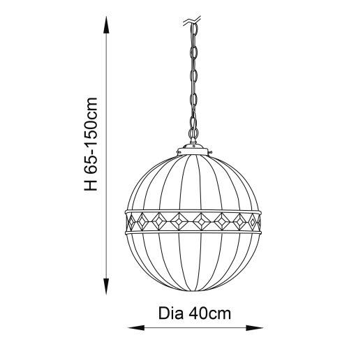  Endon 67045 - Luster na lancu Tiffany FARGO 1xE27/60W/230V prečnika 40 cm Slike