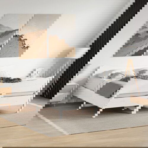 Furnova Posteljni okvir brez vzmetnice bel 135x190 cm trdna borovina, (21939681) Slike
