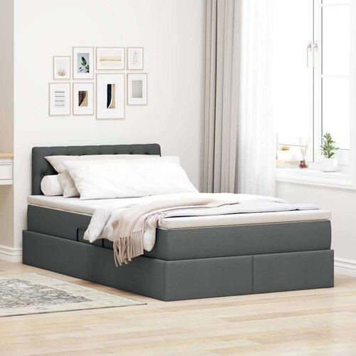  Krevet s prostorom za pohranu s LED-om Tamno siva 120 x 190 cm Cijene