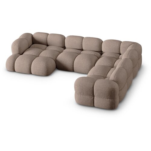 Cosmopolitan Design Rjava kotna sedežna garnitura (desni kot/v obliki črke "U") Loretto – Cene
