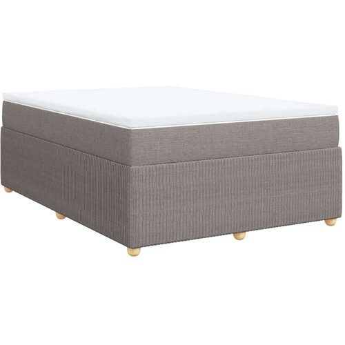 VidaXL Krevet s oprugama i madracem smeđesivi 140 x 190 cm od tkanine Slike