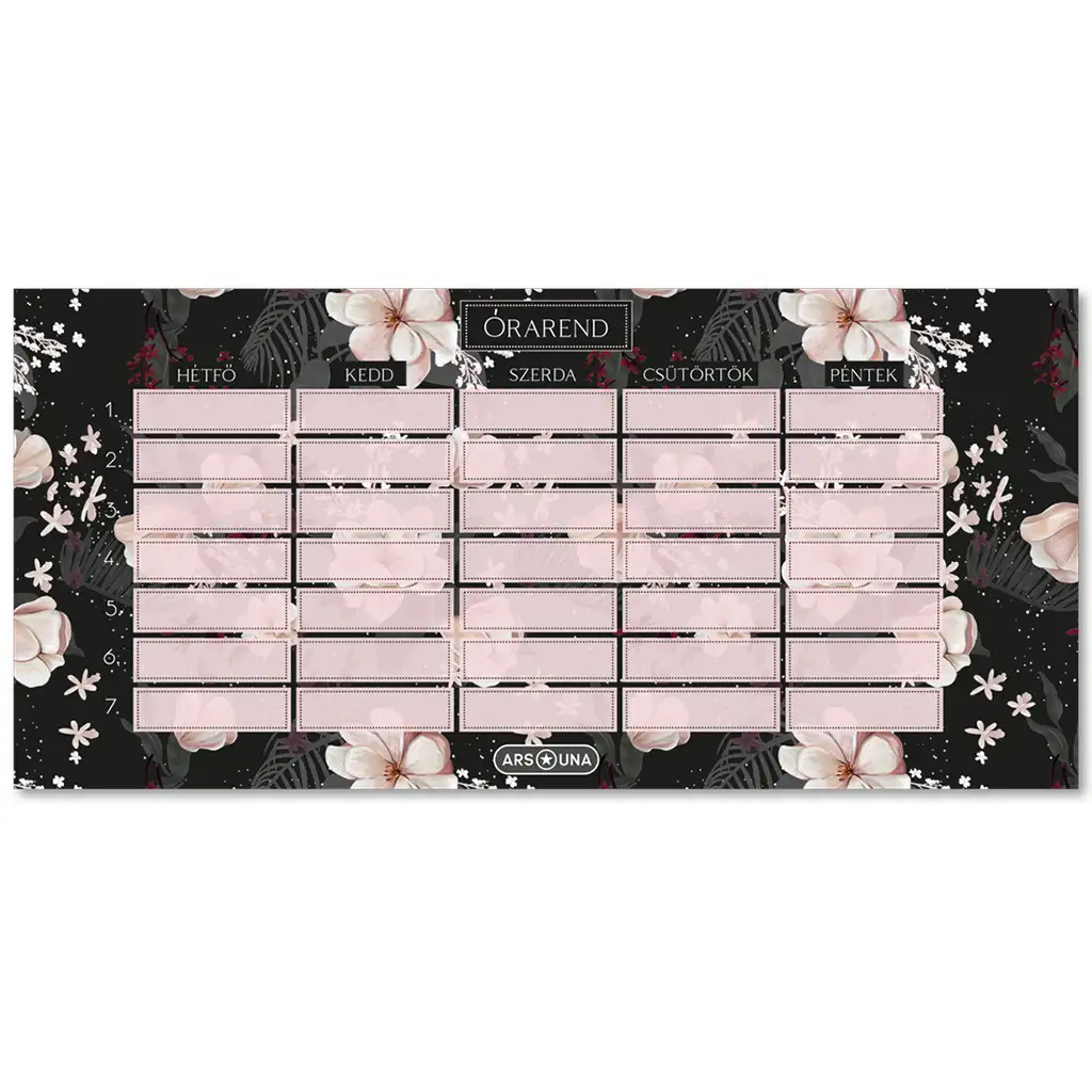 Ars Una flowery black cvjetni dvostrani raspored sati outlet Cene