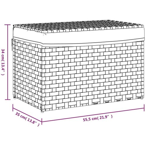  Ko&amp;scaron;ara za rublje s poklopcem tamnosmeđa 55 5x35x34 cm poliratan Slike