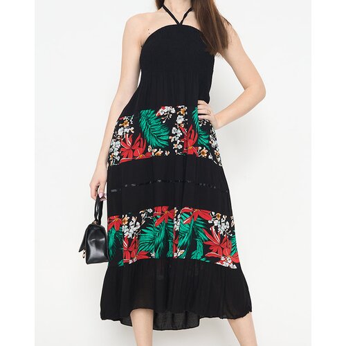 Resti Women's black floral midi dress - Clothing Cene