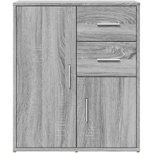  Komoda 2 kom siva boja hrasta 60x31x70cm od konstruiranog drva Slike
