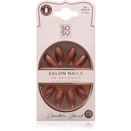 SOSU Cosmetics Salon Nails umetni nohti odtenek Chocolate Glazed 24 kos Cene