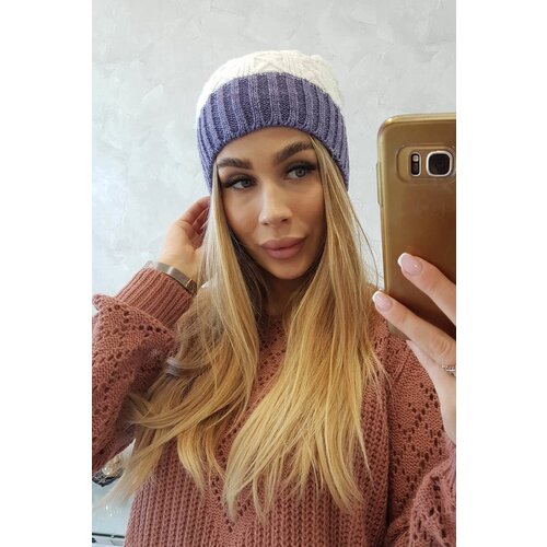  Cap with fleece Bibiana K264 purple + white Slike