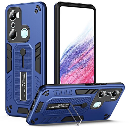 INORCO Za Infinix Hot 20i 4G torbica za telefon s stojalom TPU+PC za&amp;scaron;čitna prevleka z varnim silikonskim obročastim trakom, (22033398) Slike