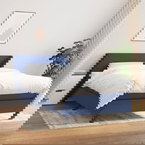 vidaXL Krevet s oprugama i madracem plavi 100 x 200 cm od tkanine Cijene