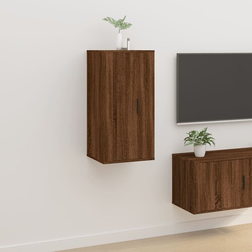 The Living Store Stenska TV omarica rjav hrast 40x34,5x80 cm - Stenska TV Omarica, (21376866) Slike