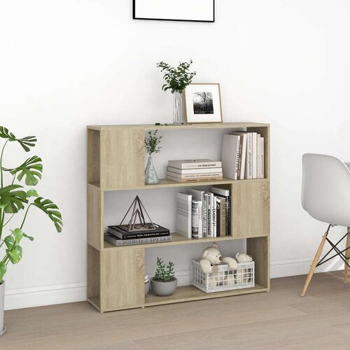 VidaXL Knjižna omara za razdelitev prostora sonoma hrast 100x24x94 cm Slike