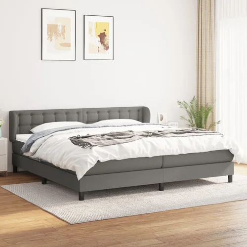 The Living Store Box spring postelja z vzmetnico temno siva 200x200 cm blago - Box Spring Postelja, (21517393)