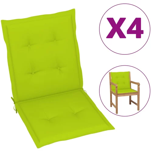  Jastuci za vrtne stolice 4 kom jarko zeleni 100 x 50 x 3 cm