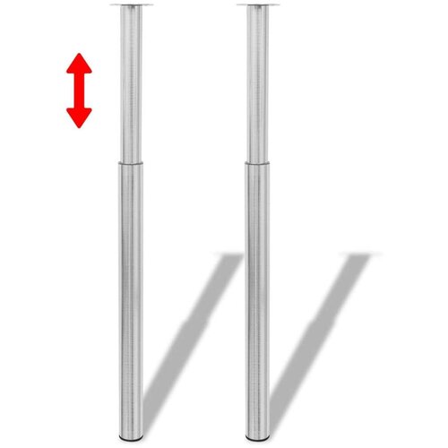  2 Teleskopske Noge za Stol Brušeni nikal 710 mm-1100 mm Cijene