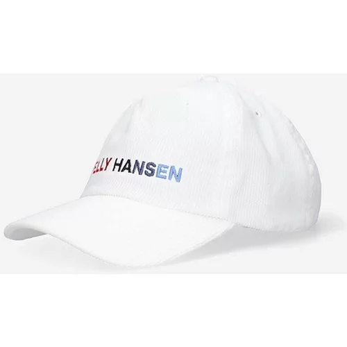 Helly Hansen Baseball kapa iz rebrastega žameta Graphic Cap bela barva