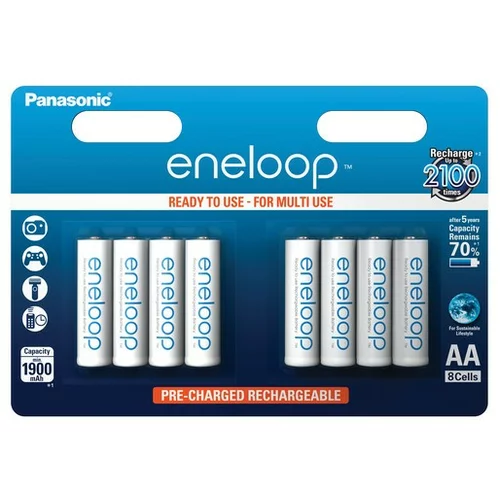 Panasonic Eneloop baterija AA, 8 kos