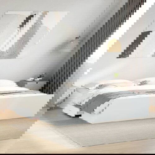 Furnova Posteljni okvir s predali bel 200x200 cm inženirski les, (21937928) Slike