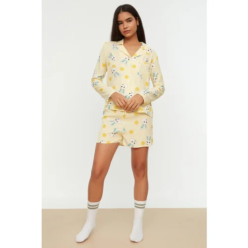 Trendyol Pajama Set - Yellow - Graphic