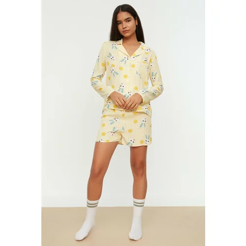 Trendyol Pajama Set - Yellow - Graphic