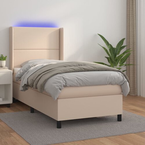 The Living Store Box spring postelja z vzmetnico LED kapučino 100x200 cm - Box Spring Postelja, (21513848) Slike
