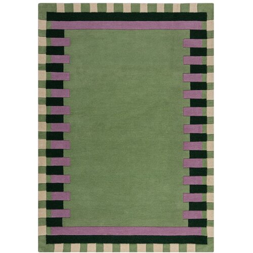 Flair Rugs Zeleni/ljubičasti ručno rađen vunen tepih 120x170 cm Kai Wool Border – Cene