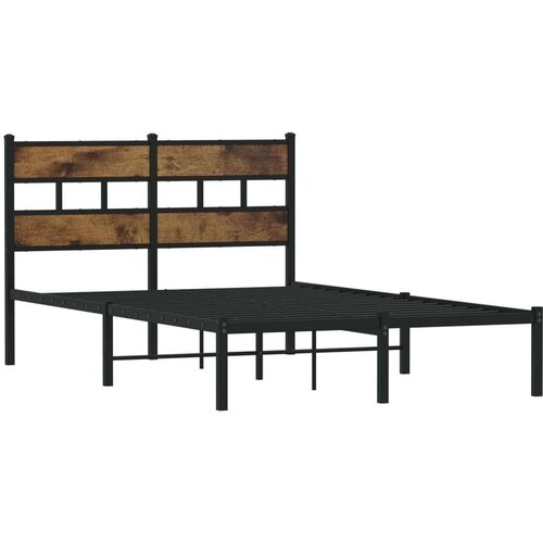 VidaXL Metalni okvir kreveta bez madraca boja hrasta 120x190 cm Slike