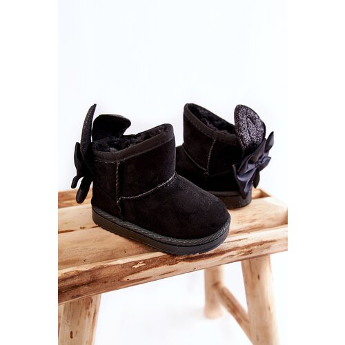 Kesi Girls&amp;#039; Warm Snow Boots With Bows Black Meriva Slike