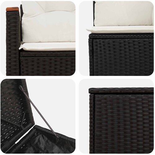  Set sofe 7 kom. Crna i krem-bijela 123 x 62 x 69 cm Slike