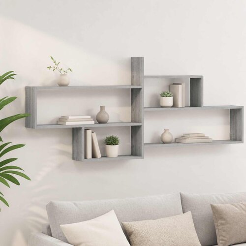 Polica na zidu Siva Sonoma 168.5 x 17 x 68 cm Konstruirano drvo Slike