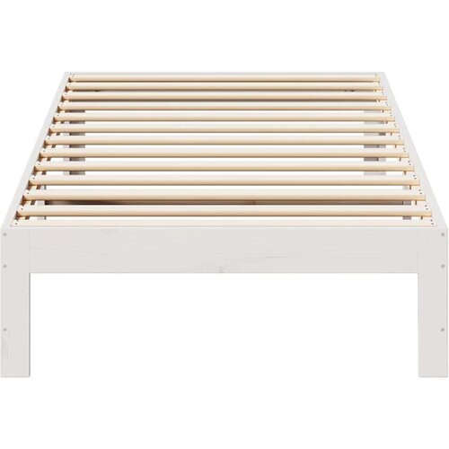 VidaXL Okvir kreveta bez madraca bijeli 90 x 200 cm masivna borovina Slike