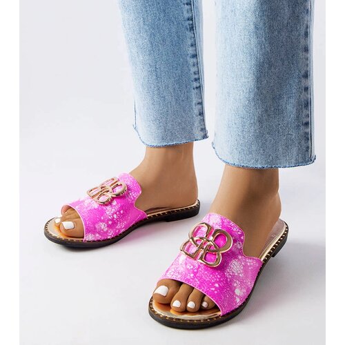 Gemre Pink women's flip-flops with a buckle Lea Cene