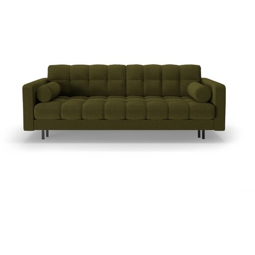 Cosmopolitan Design Zelena raztegljiva sedežna garnitura s prostorom za shranjevanje iz tkanine bouclé 222 cm Bali – Cene