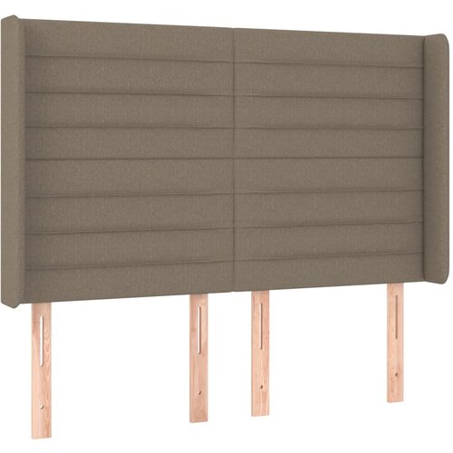 Maison Chic posteljno vzglavje - vzglavna omarica - nočna omarica z u&amp;scaron;esi taupe 147x16x118/128 cm blago, (21707729) Slike