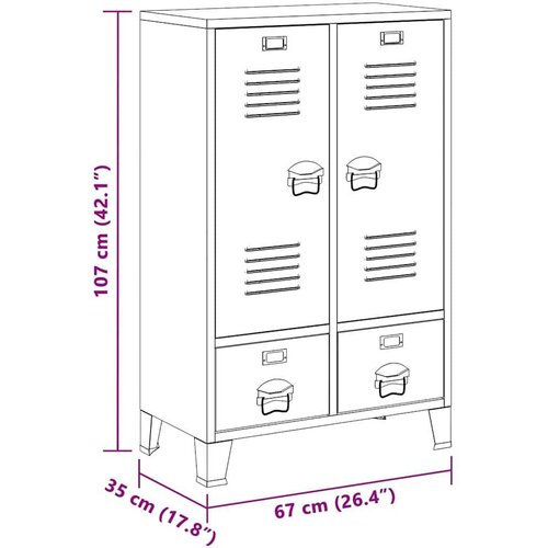 VidaXL Industrijski ormar bijeli 67 x 35 x 107 cm čelični Slike