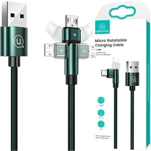 Usams VRTLJIV BRIDED KABEL U60 2A MICRO USB 1M ZA TELEFONE ZELEN, (21980407) Cene