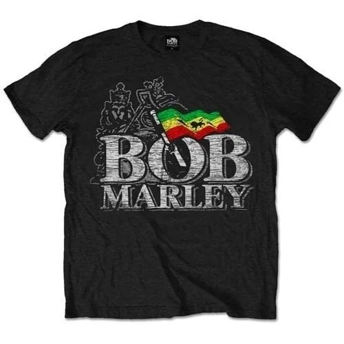 Bob Marley Košulja Distressed Logo XL Crna