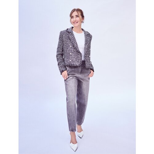 Koton Şahika Ercümen X - Yüksel Waist Denim Trousers Comfortable Fit with Pockets Non-stretch Cotton Slike