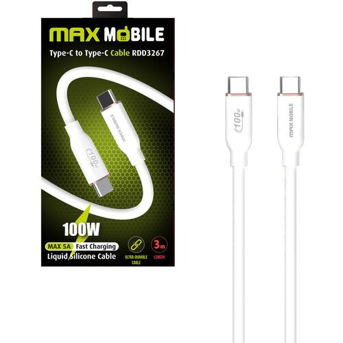 Max Mobile data kabel c-type RDD3267, bijeli, 5A, 3 m Slike