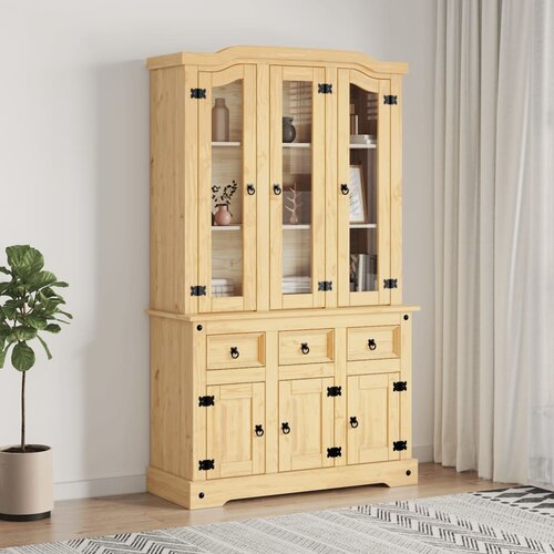 VidaXL Visoka omara Corona medena 112x43x196 cm trdna borovina Slike