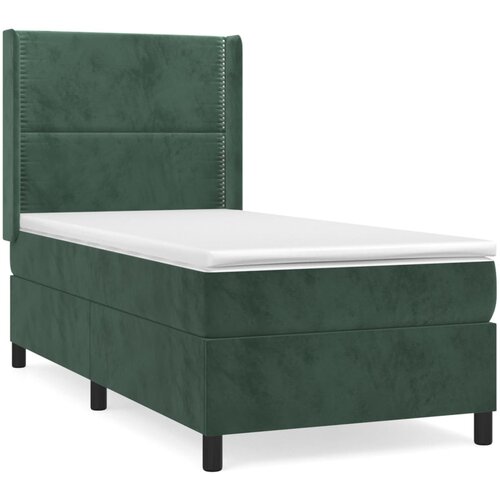 Maison Chic Box spring postelja - Vzmetna postelja z vzmetnico temno zelen 90x190 cm žamet SL7800, (21901420) Cene