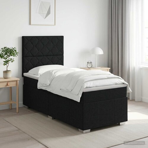  Boxspring krevet s madracem Crna 90 x 200 cm Tkanina Cijene