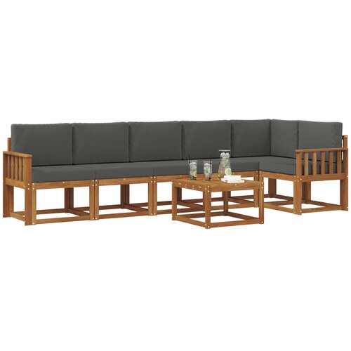  Set vanjskih sofa 7 kom. Prirodna i antracit Slike