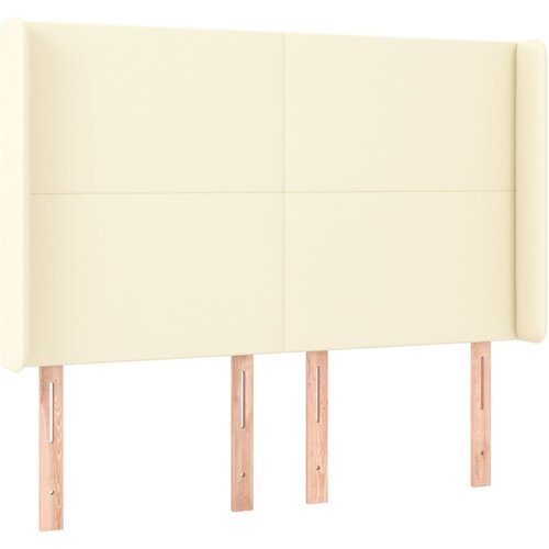  Uzglavlje s u&amp;scaron;ima krem 147x16x118/128 cm od umjetne kože Slike