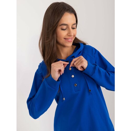 Fashion Hunters Cobalt blue women's hoodie Cene
