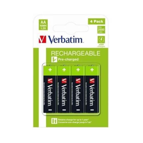  Baterija VERBATIM AA 2500mAh HR6 BLISTER 4kom punjive NiMH baterije Slike