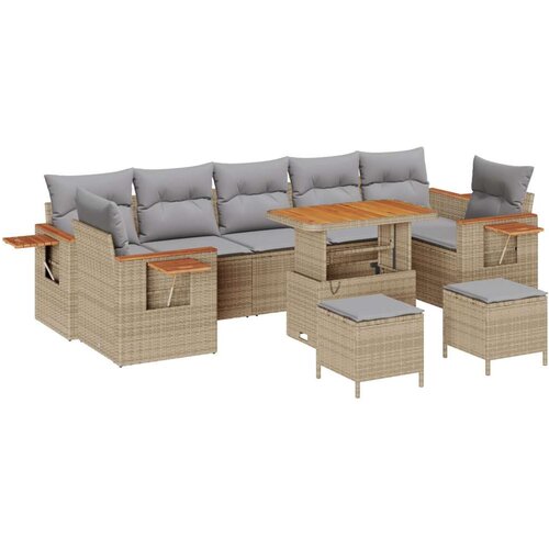  Set vrtnih sofa od 10 dijelova s jastučićima Bež Poli Ratan Akacija  Set za blagovanje od 3 dijela s jastučićima Bež Poli Ratan Cijene
