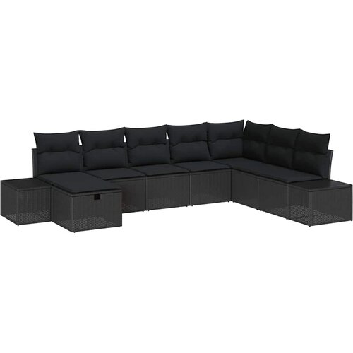  Sjedeća garnitura za vrt 8 kom. Crna poliratan 55 x 62 x 69 cm Slike