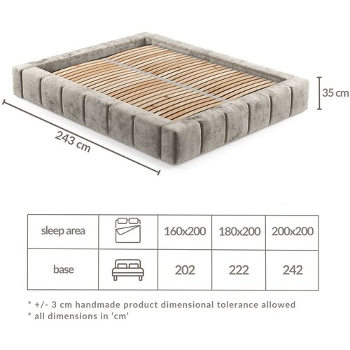 Maison de R&amp;ecirc;ve Svetlo siva oblazinjena zakonska postelja s prostorom za shranjevanje z letvenim dnom 160x200 cm Aruba L &amp;ndash; Slike