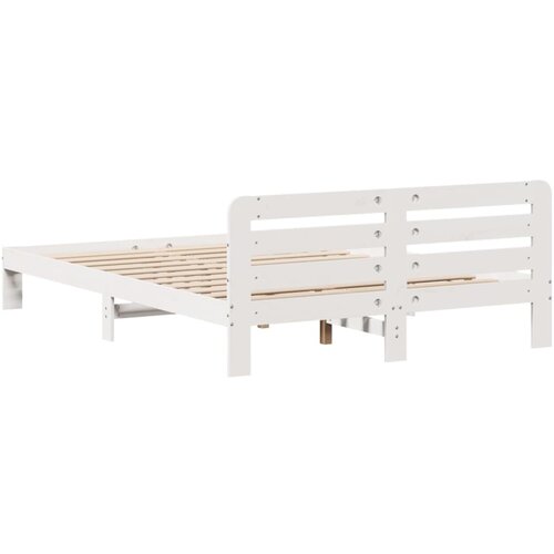 Okvir kreveta bez madraca bijeli 150x200 cm od masivne borovine Slike